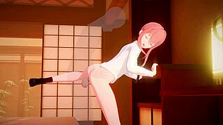 마키마 양이 깊은 삽입 중에 크게 신음해 - 3D 헨타이