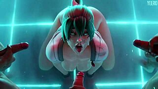 키리코가 격렬한 페이스 펑킹과 애널 액션 받음