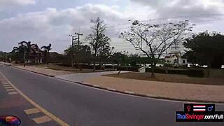 What happens when an Asian teen girlfriend handles her boyfriend's huge cock after a day out?