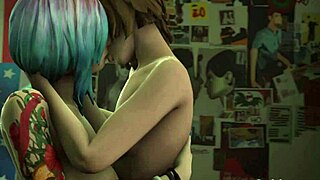 奇異人生Max和Chloe在狂野動畫假陽具冒險中由Nicefield製作