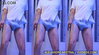 Alejandro Mistral蓝色内衣恋物场景视频