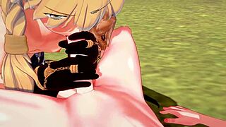 原神同人艾瑟吸温蒂鸡巴后被操日本动漫游戏色情