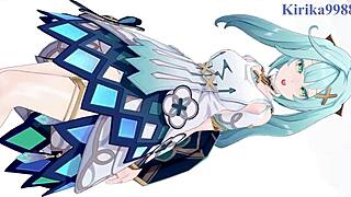 雷電将軍、ファルザン、エーテルが激しい3Dヘンタイセックス