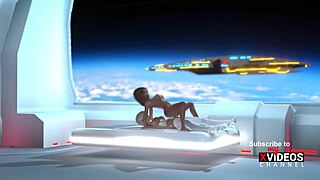 Я оторвался с горячей транссексуалкой-андроидом в космическом сексе