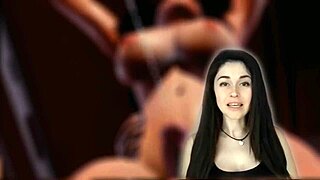 3D kreslená shemale dominuje holce po horkém striptease