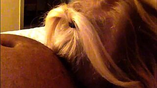 jenna jaymes contrasts in interracial blowjob scene.