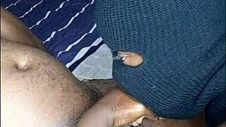 Sucking a black cock for dinner