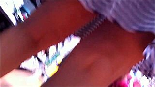 Pregnant Latina Shows Off Upskirt in Public