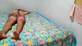 How does she ride my cock in that dress?
