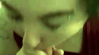 Bitch sucks fat cock in this intense blowjob scene