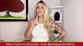 Joyce Gumiero teaches erotic massage to make her cum in office privacy