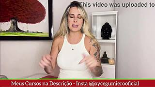 Joyce Gumiero teaches erotic massage to make her cum in office privacy