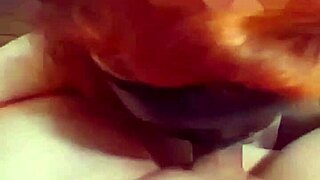 amateur hot wife slurps cock in creampie scene