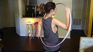 provocative hoop girl shakes tits in dance