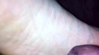 raw my roomie’s feet covered in sticky cum after play