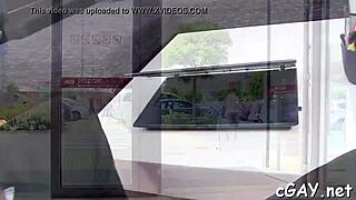 sexy gay twink gets fucked in hardcore porn scene.