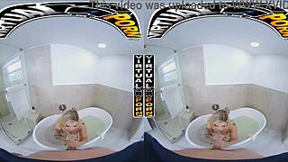 i’m obsessed with blonde pawg kali roses in vr bathroom action, so hot!
