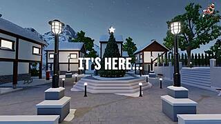 3DXChat porn game's Christmas special with big tits and deepthroat action