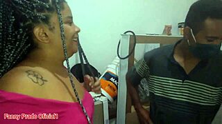 Wife hires rental guy and pays with xerecard for interracial blowjob