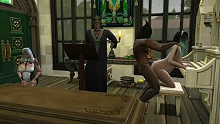 Beautiful women attend a church service in The Sims 4