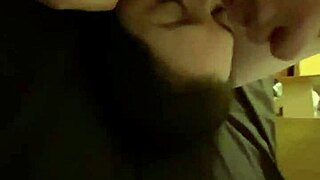 laying down for close-up ball licking