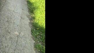 Russian Ki-sim sucks stranger off on public street in POV