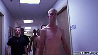 free wild blowjob and rough anal spanking in gay recruit training.