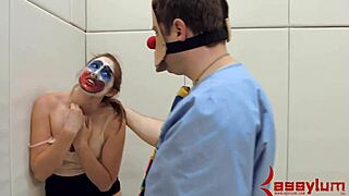 Redhead Rose Bound in Bondage for Extreme Anal Assfucking and Facial