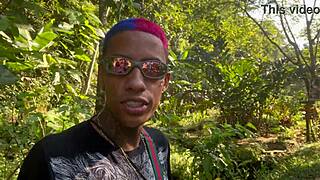 so me and my buddy took this cute black chick to the waterfall and fucked her