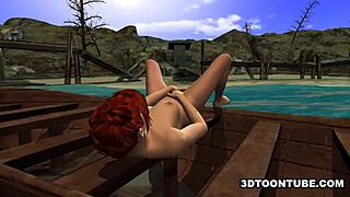 on the boat, the foxy 3d lesbian babe gets her pussy licked