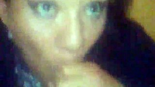 Wife cheats by sucking cock and swallowing cum intensely