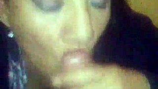 Wife cheats by sucking cock and swallowing cum intensely