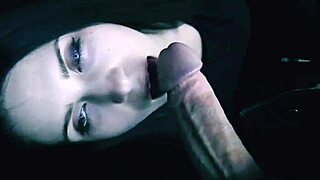 Guy forces beautiful brunette into blowjob, cumming on her face!