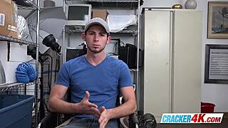 Cute stud's asshole wrecked by director's big black cock. Office rimjob turns wild.