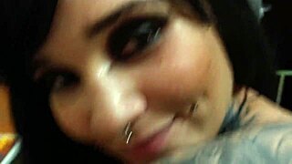 hey, check this emo goth chick dancing and banging bare!