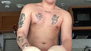 hot guy says, girl's not home, so i'll fuck this life size toy