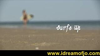 surf's up with solo gay fingering on the beach