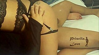 Big ass latina in sexy lingerie teases huge monster cock