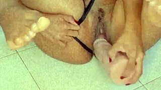 Delicia's first time at 19, exploring her natural tits and pussy