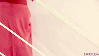 leony apri's stairway masturbation has her tits looking amazing in hd