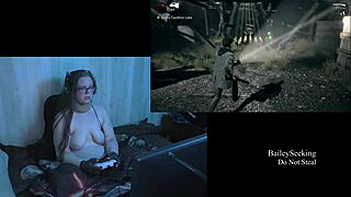 Naked brunette with big natural tits relaxes