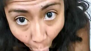 Seguidor wins and jumps on latina wife for close-up action