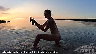 Wow, Nude Fire Dancing Ignites the Beach at Sunset!