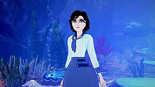 Bioshock Elizabeth stars in a wild Japanese hentai riding scene.