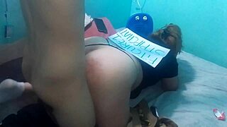 She sucks me while we webcam and doggy fuck