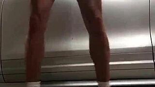 Spying on Hot Gay Action in Garage Gym