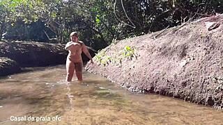 O Caseiro Caught Me Bathing in River and Licked Deep