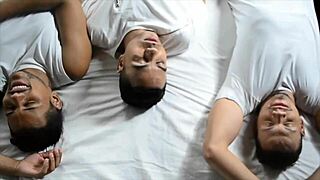 new year's party ends in gay threesome with monster cocks