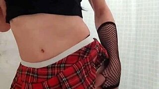 gay teen crossdressing and playing solo with cock. saw him exploring himself in a quiet corner.