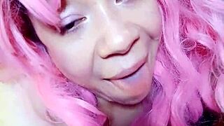 Swallowing monster cock with big tits and blowjob